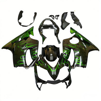 Carene 2001-2003 Honda CBR 600 F4i Black &amp; Green Flame Racing Generico