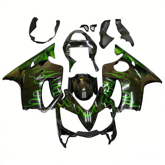 Carene 2001-2003 Honda CBR 600 F4i Black &amp; Green Flame Racing Generico