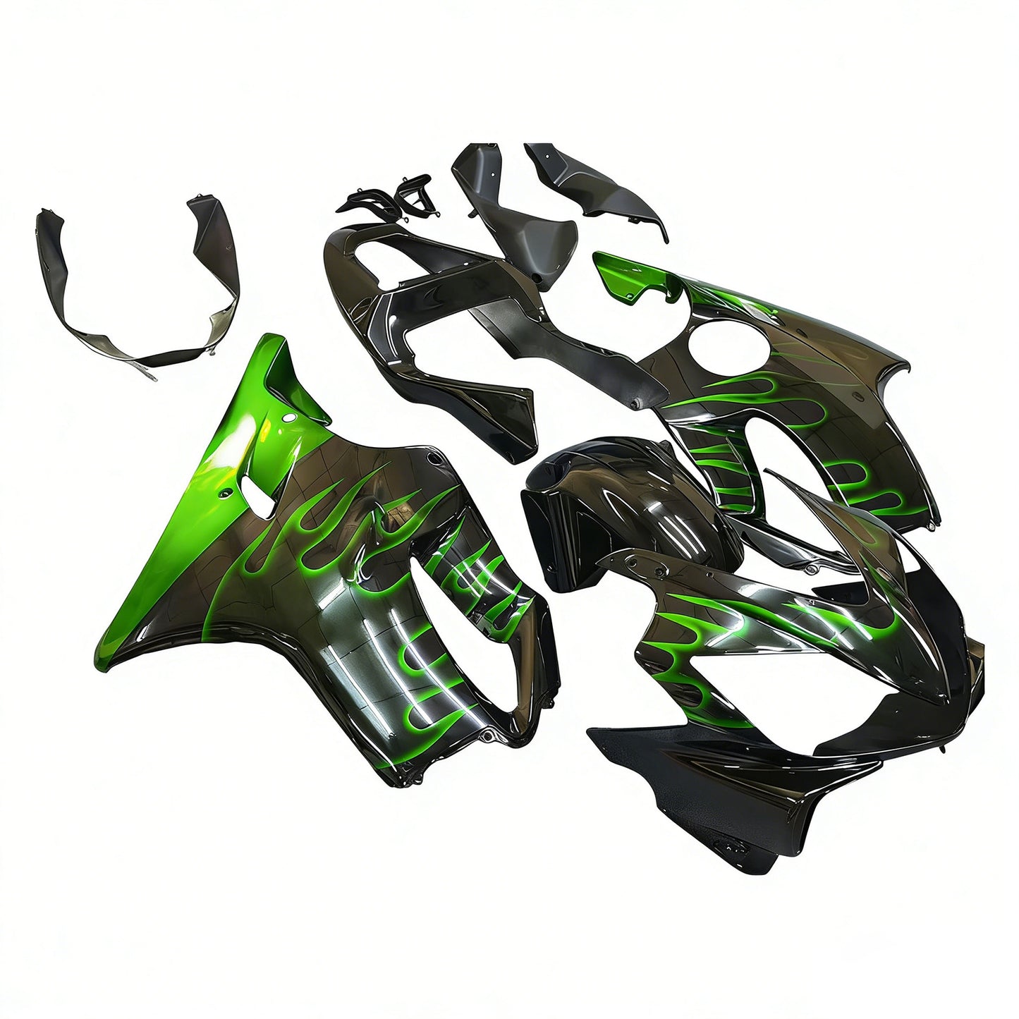 Carene 2001-2003 Honda CBR 600 F4i Nero &amp; Fiamma Verde Generico