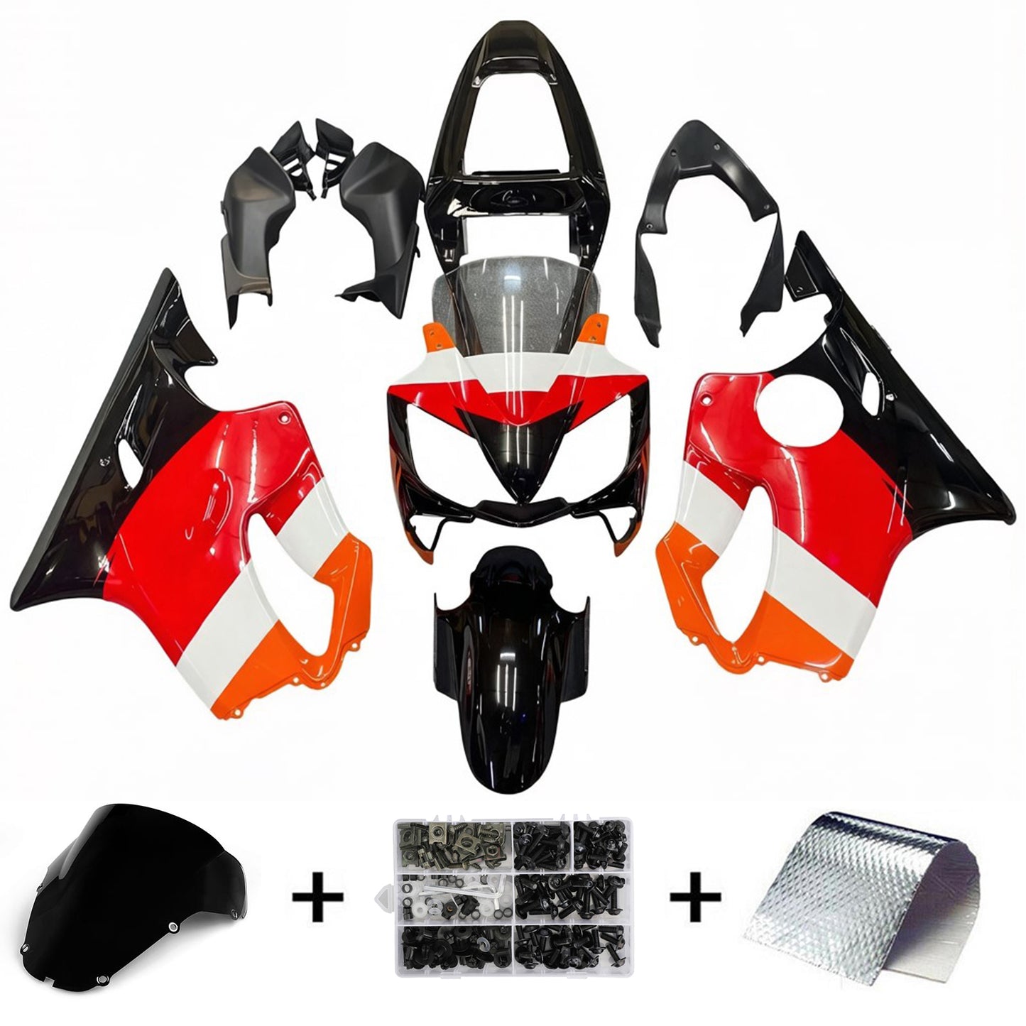 Amotopart Honda CBR600 F4i 2001-2003 Kit Carenatura Carrozzeria Plastica ABS
