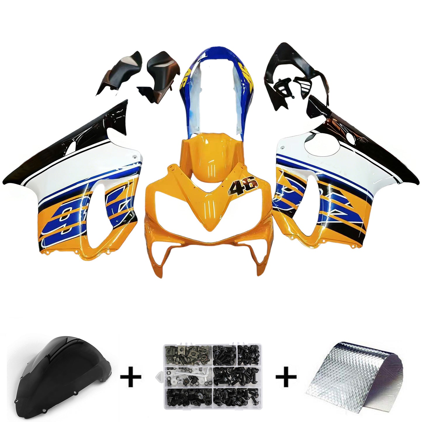Carene 2004-2007 Honda CBR 600 F4i Multi-Color No.46 Azzurro Racing Generico