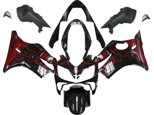 Carene 2004-2007 Honda CBR 600 F4i Black & Red Flame Racing Generico