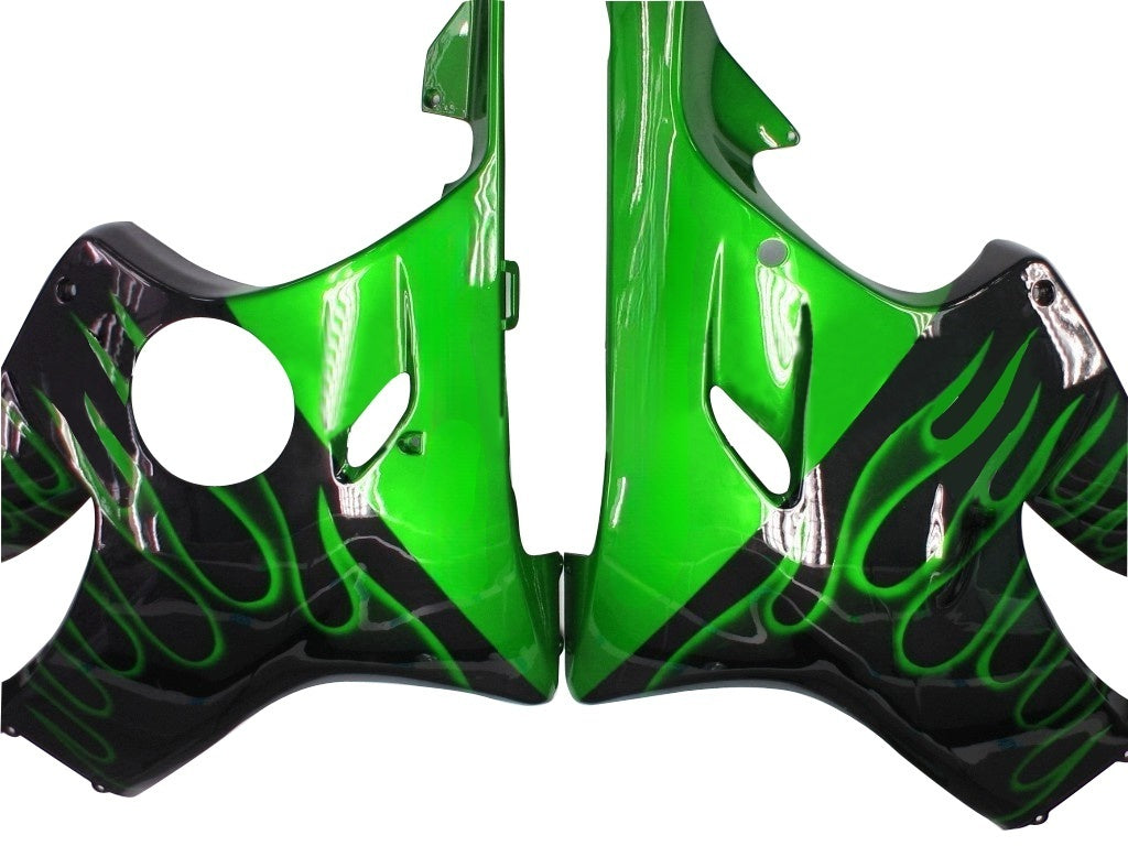 Carene 2004-2007 Honda CBR 600 F4i Black & Green Flame Racing Generico