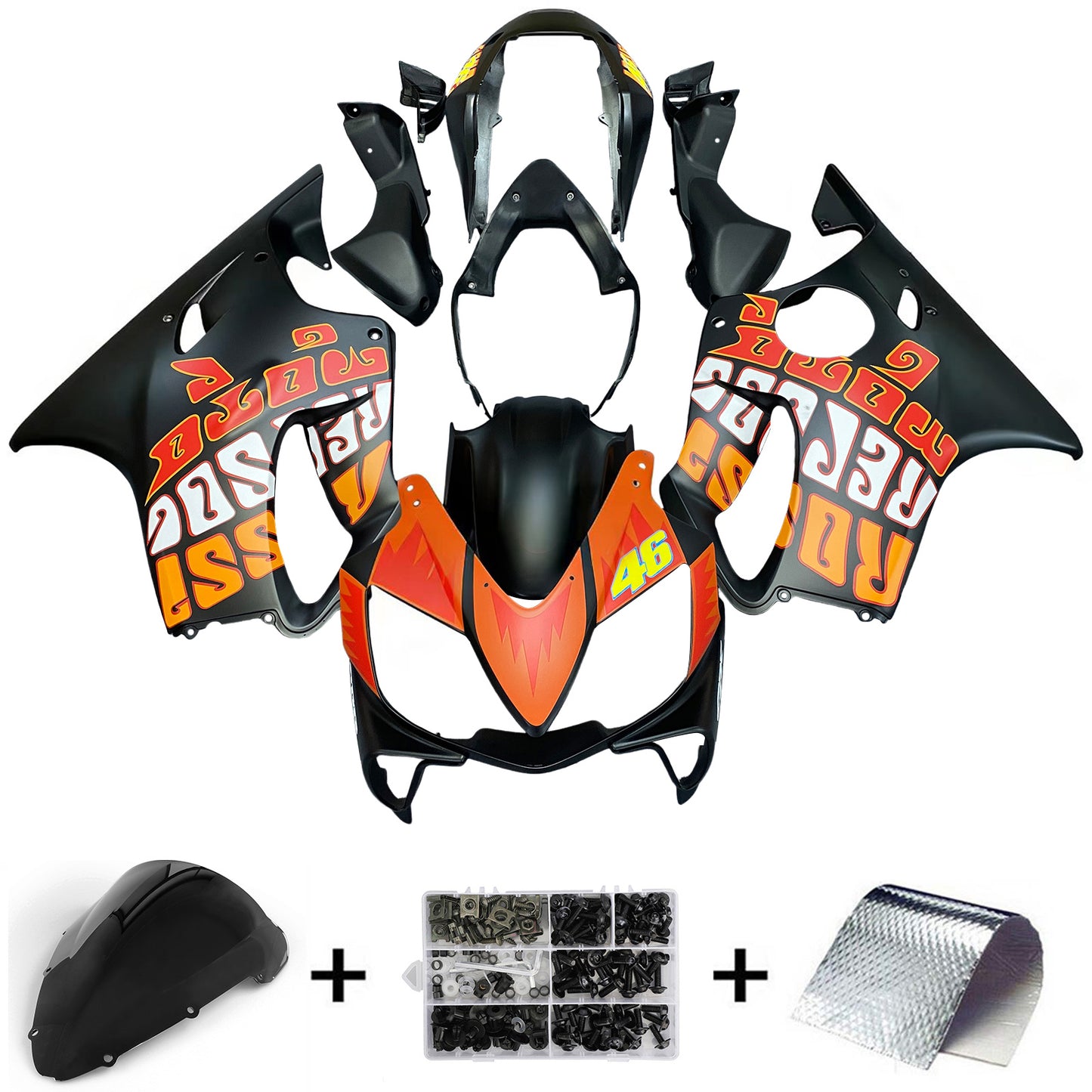 Carene 2004-2007 Honda CBR 600 F4i Nero Valentino Rossi Generico