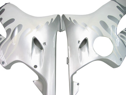 Carene 2004-2007 Honda CBR 600 F4i Silver & White Flame Racing Generico