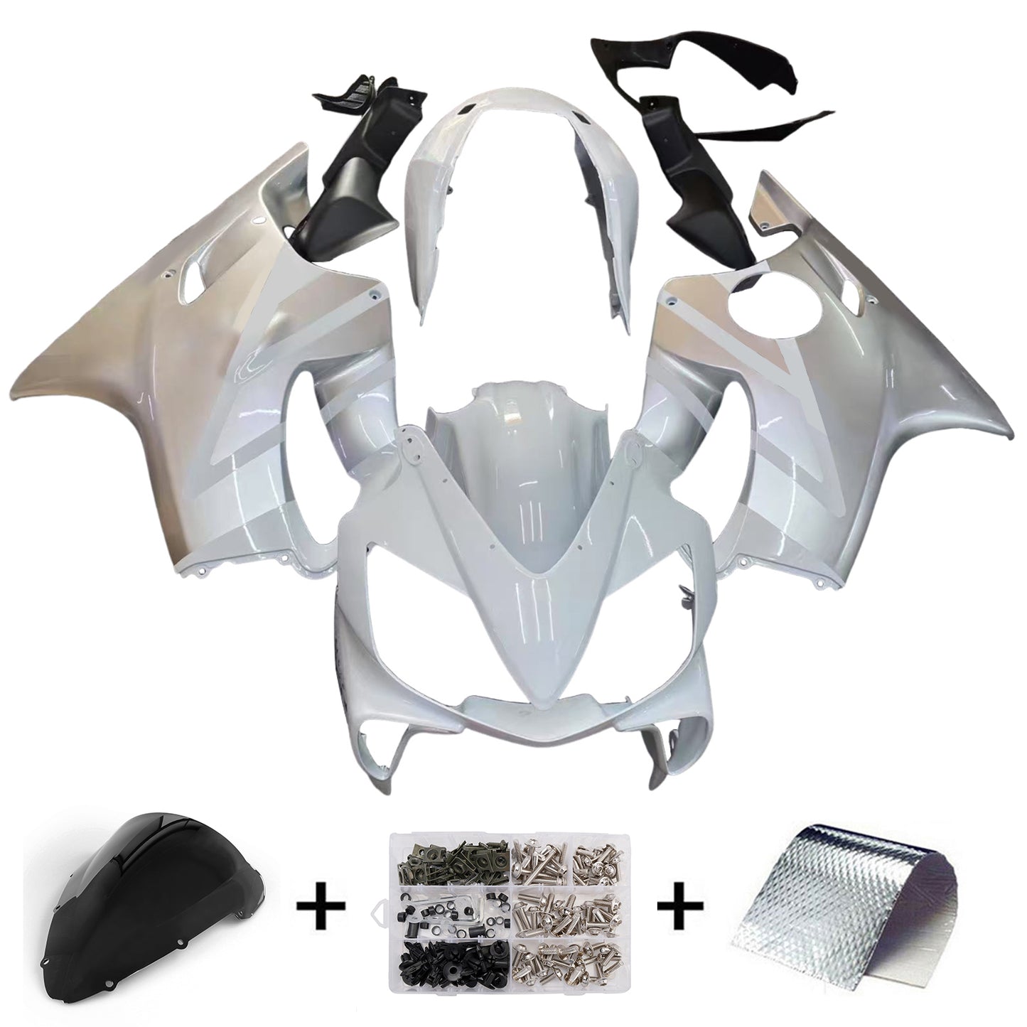 Carene 2004-2007 Honda CBR 600 F4i Bianco & Argento F4i Racing Generico