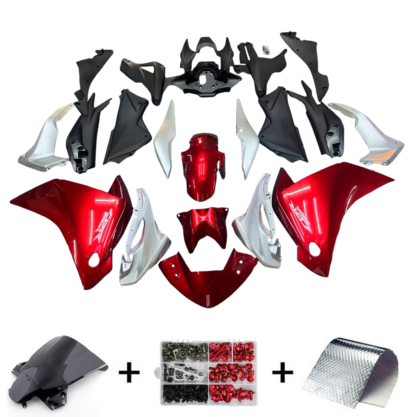 Carene 2011-2015 Honda CBR250R Rosso Argento CBR Generico