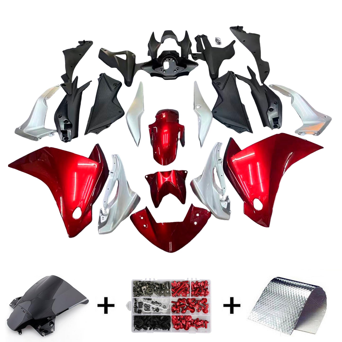 Carene 2011-2015 Honda CBR250R Rosso Argento CBR Racing Generico