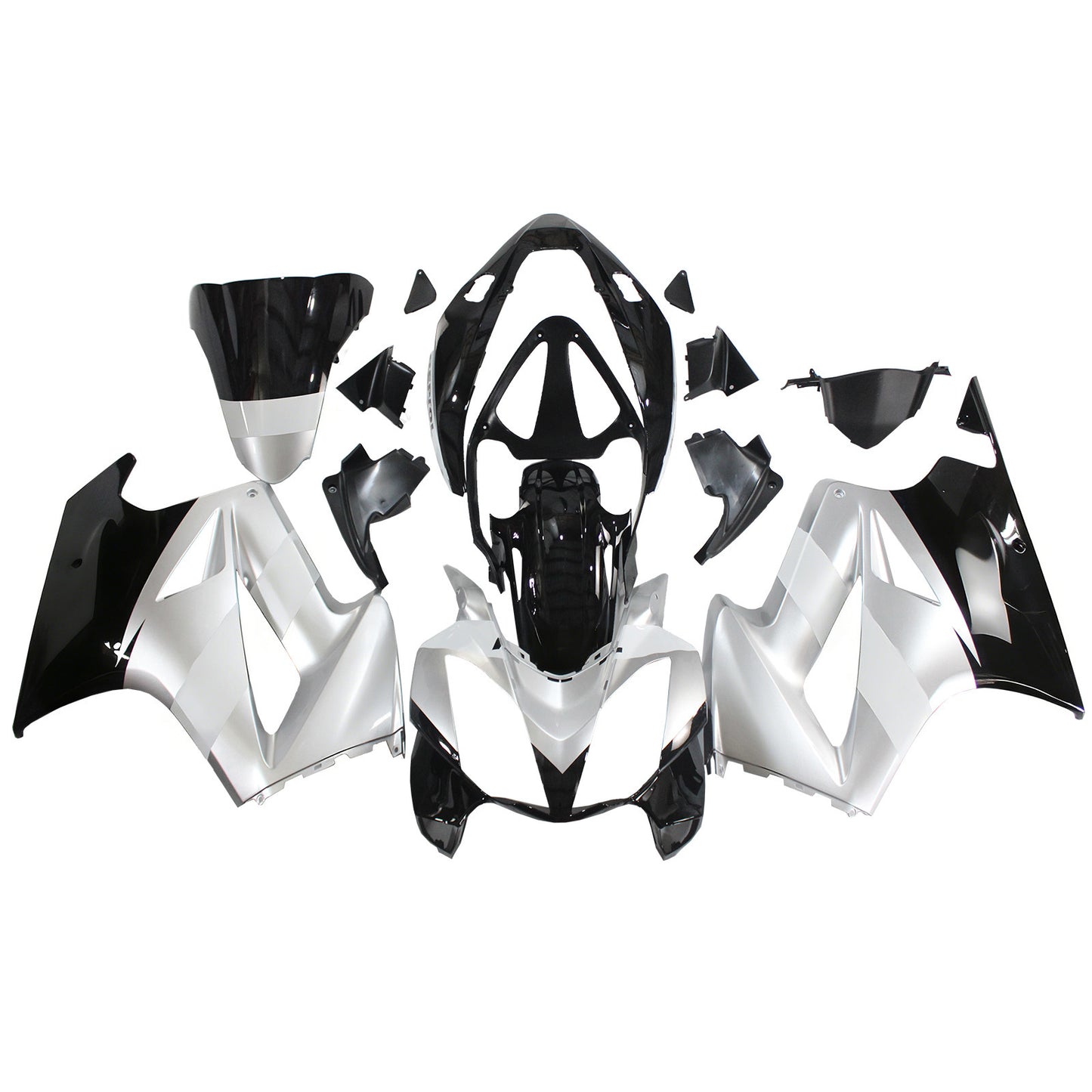Amotopart 2002-2012 Honda VFR800 Sliver e kit di carenatura nera