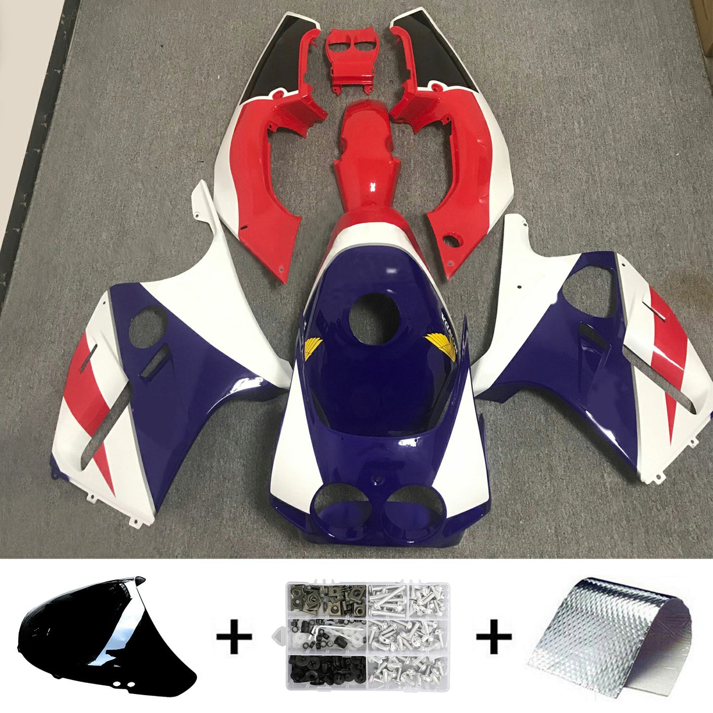 Amotopart Honda CBR250RR MC22 1990-1998 Kit carena Carrozzeria Plastica ABS