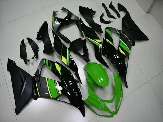 Amotopart 2013-2018 Kawasaki ZX6R Cladding Green Black Kit