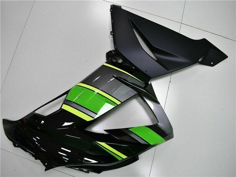 Amotopart 2013-2018 Kawasaki ZX6R Cladding Green Black Kit