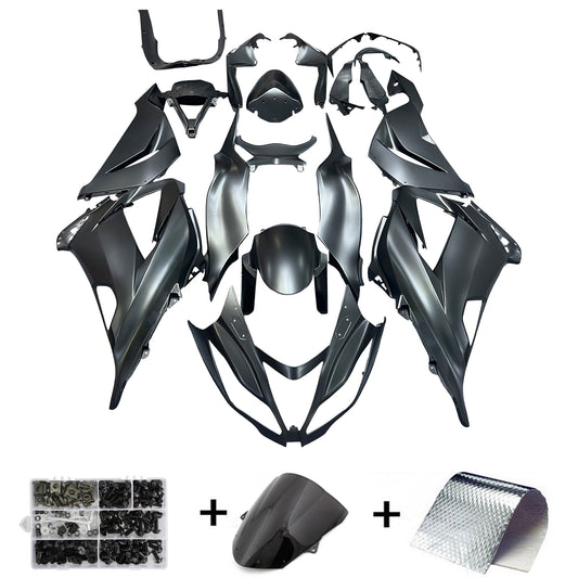 Amotopart Kawasaki ZX6R 13-18 rivestimento Matt Nero con kit di plastica a iniezione di bulloni