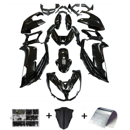 Kit carenatura iniezione plastica adatta per Kawasaki Ninja 650 EX650 2012-2016 nero lucido generico