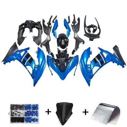 Amotopart Kawasaki Ninja 650 EX650 2017-2019 Crea kit di plastica a iniezione blu