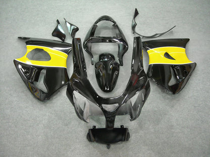 Amotopart 2000-2002 Kawasaki ZX6R Cladding Black & Yellow Kit