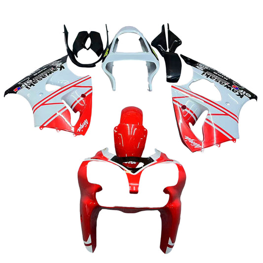 Amotopart 2000-2002 Kawasaki ZX6R Cladding Red White Kit