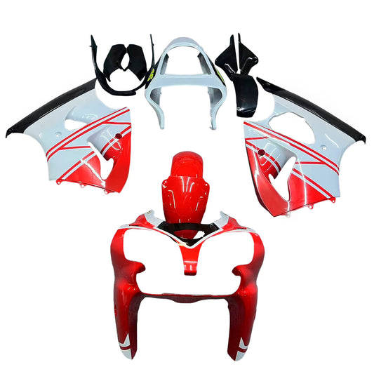 Amotopart 2000-2002 Kawasaki ZX6R Cladding Red White Kit