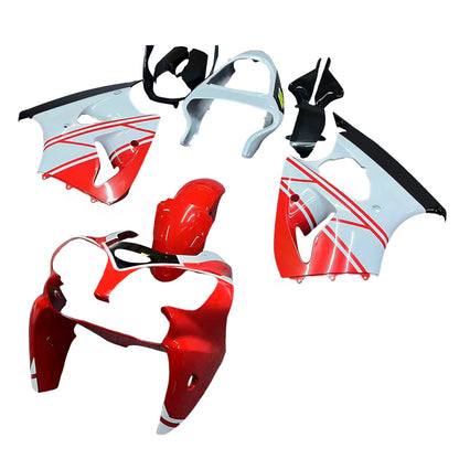 Amotopart 2000-2002 Kawasaki ZX6R Cladding Red White Kit