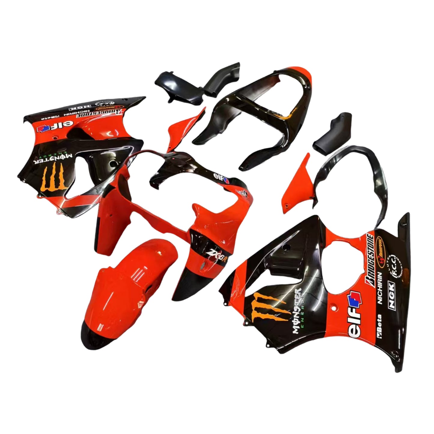 Carrozzeria kit carenatura iniezione Kawasaki ZX6R 636 2000-2002, ZZR600 2005-2008