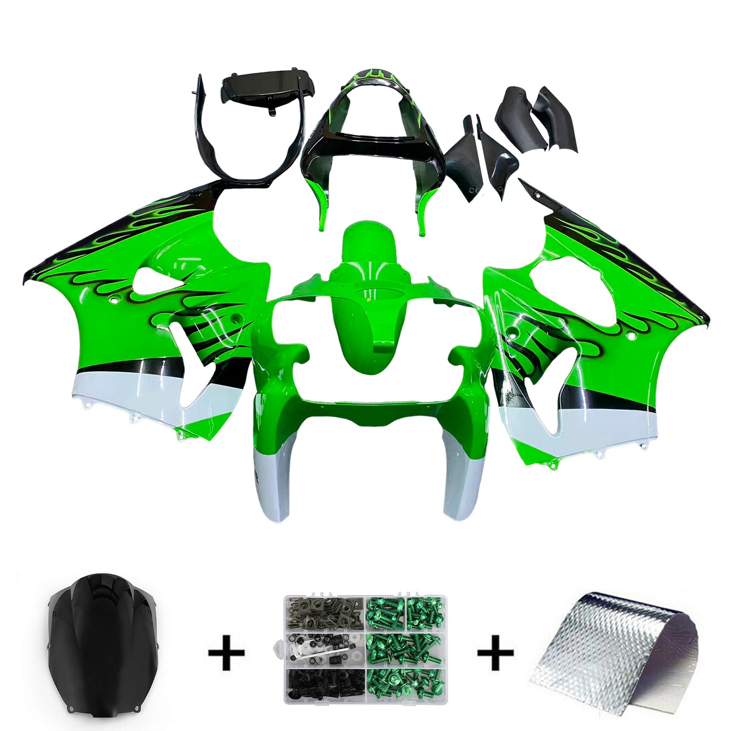 2000-2002 Kawasaki ZX6R 636 2005-2008 ZZR600 Kit carenatura iniezione Carrozzeria