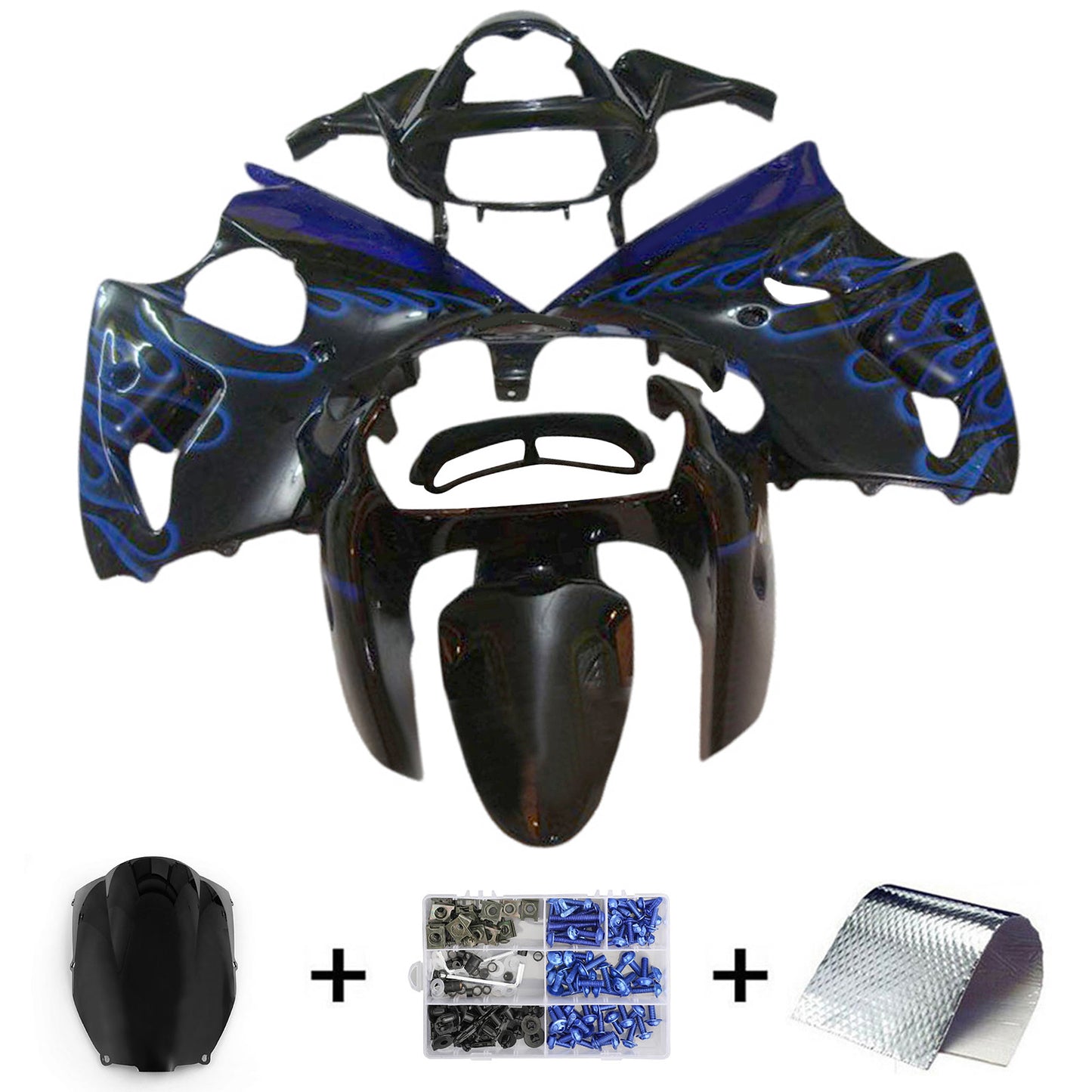 2000-2002 Kawasaki ZX6R 636 2005-2008 ZZR600 Kit carenatura iniezione Carrozzeria