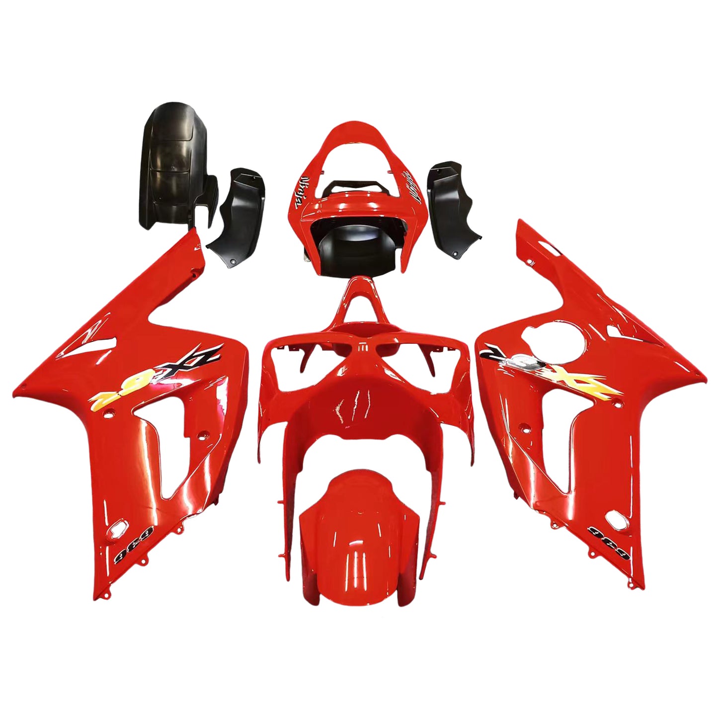 Amotopart 2003-2004 Kawasaki ZX6R Cladding Red Kit
