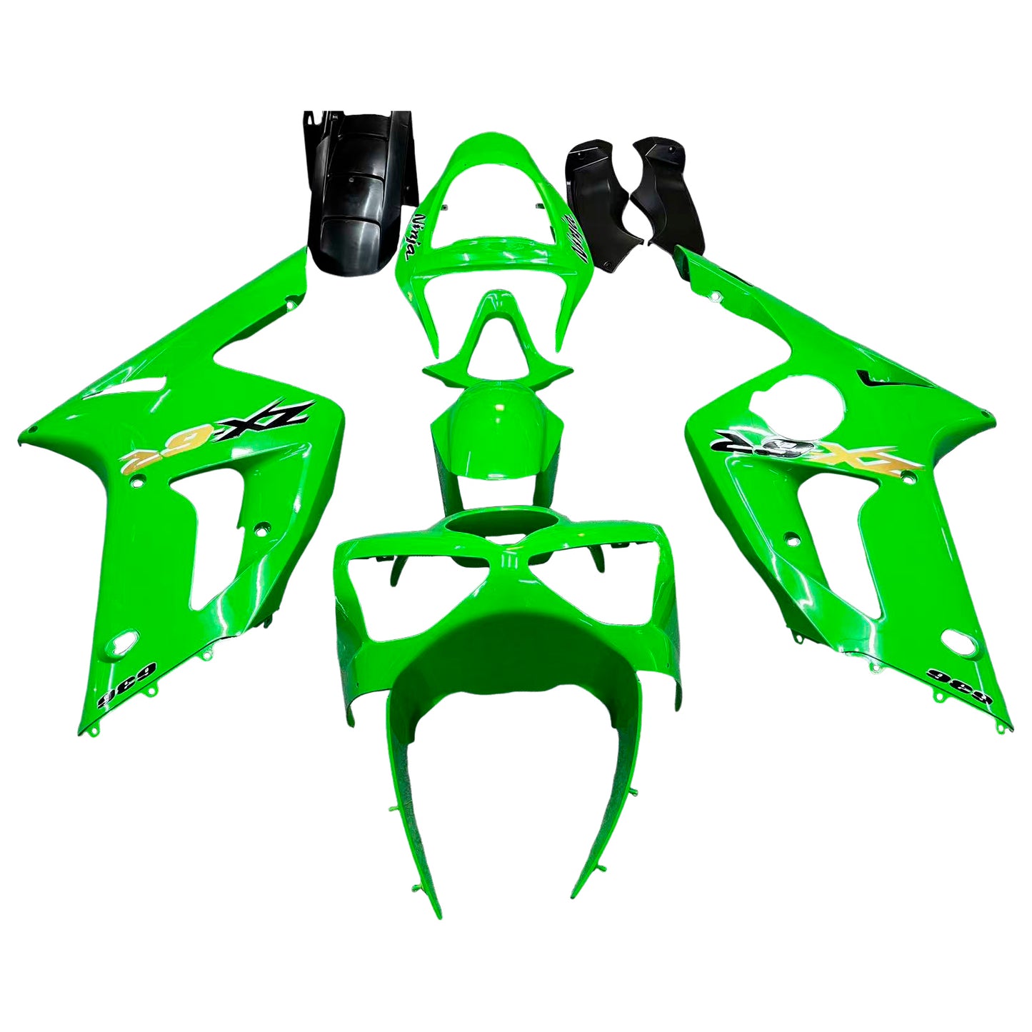 Carene 2003-2004 Kawasaki ZX6R 636 Verde Ninja Racing Generico