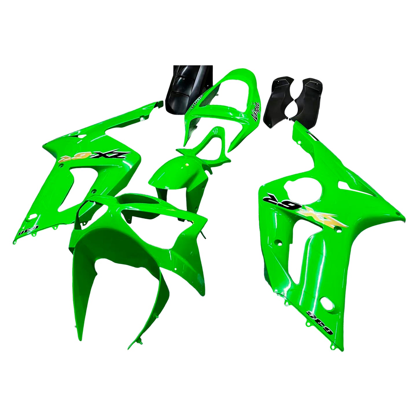 Carene 2003-2004 Kawasaki ZX6R 636 Verde Ninja Racing Generico