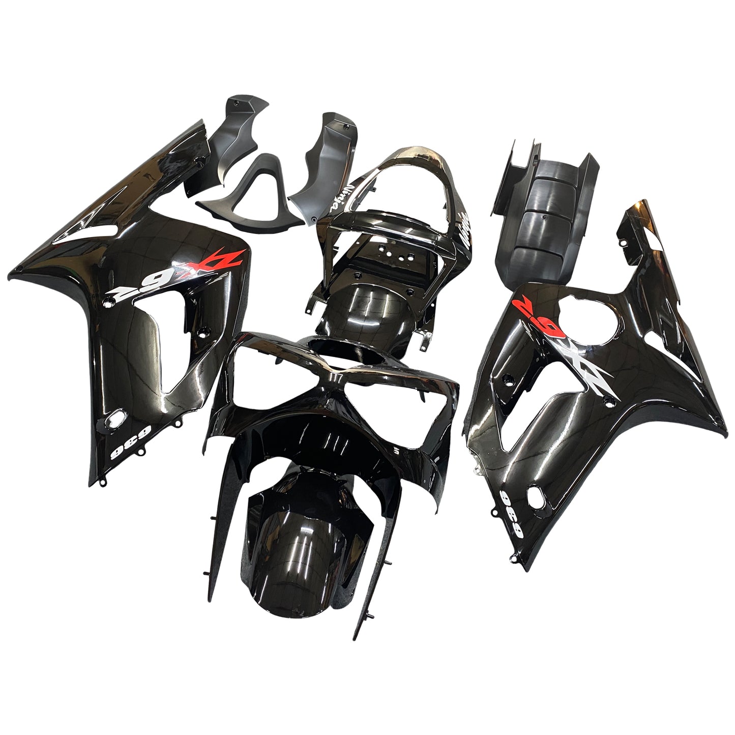 Carene 2003-2004 Kawasaki ZX6R 636 Black Ninja Racing Generico