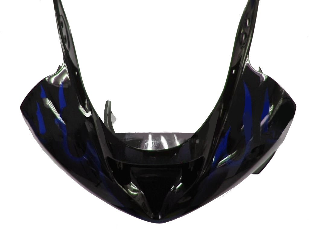 Carene 2003-2004 Kawasaki ZX6R 636 Black & Blue Flame Ninja Racing Generico