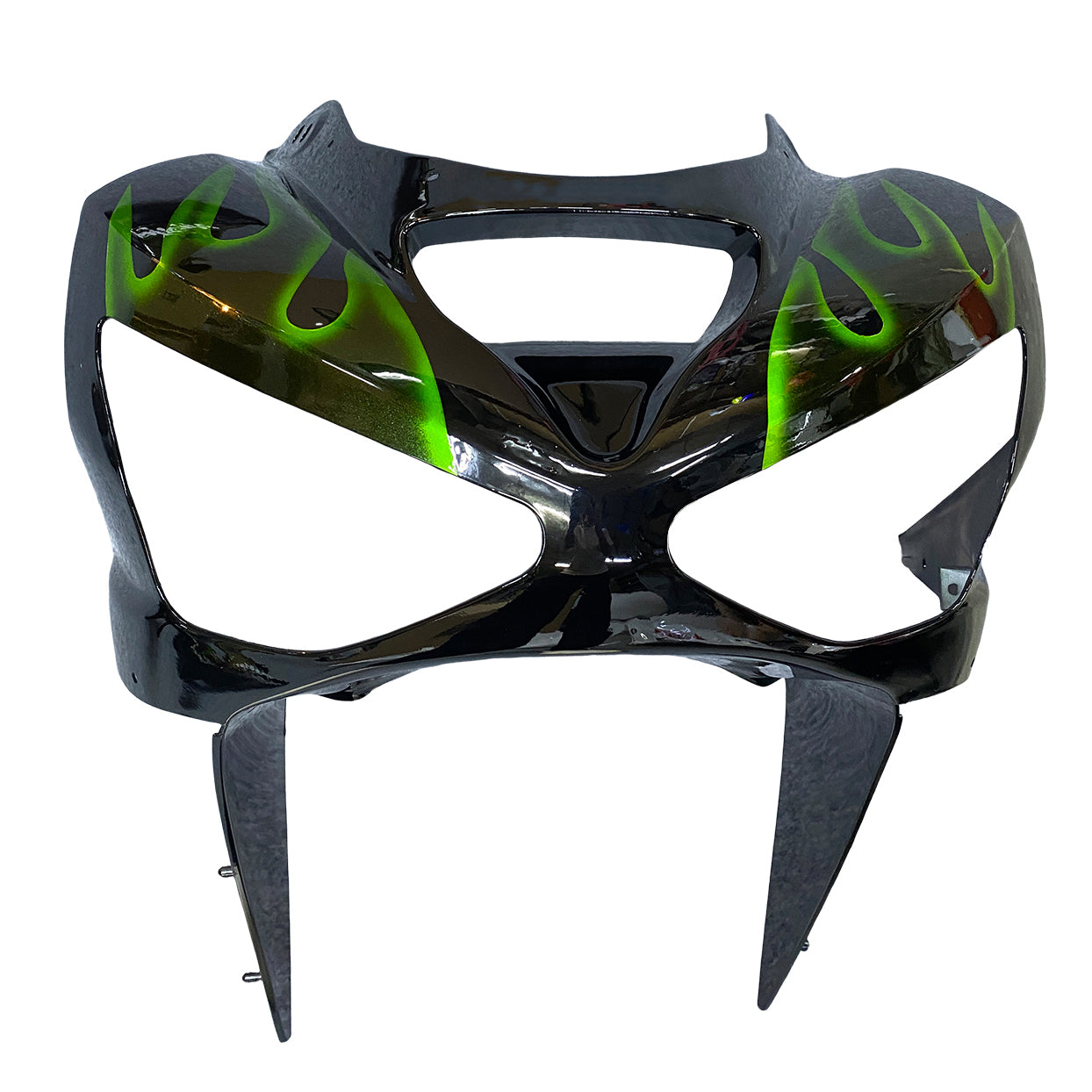 Amotopart 2003-2004 Kawasaki Zx6r Cladding Black & Green Flame Kit
