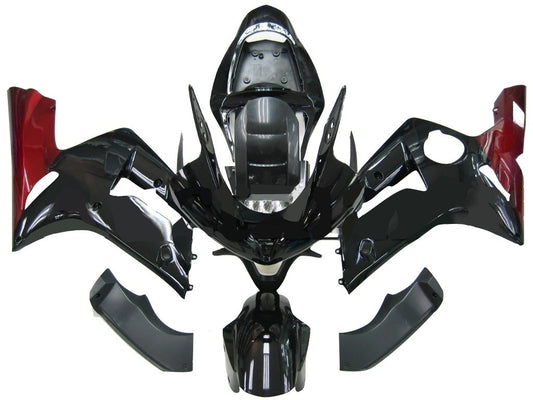 Carene 2003-2004 Kawasaki ZX6R 636 Nero Rosso ZX6R Racing Generico