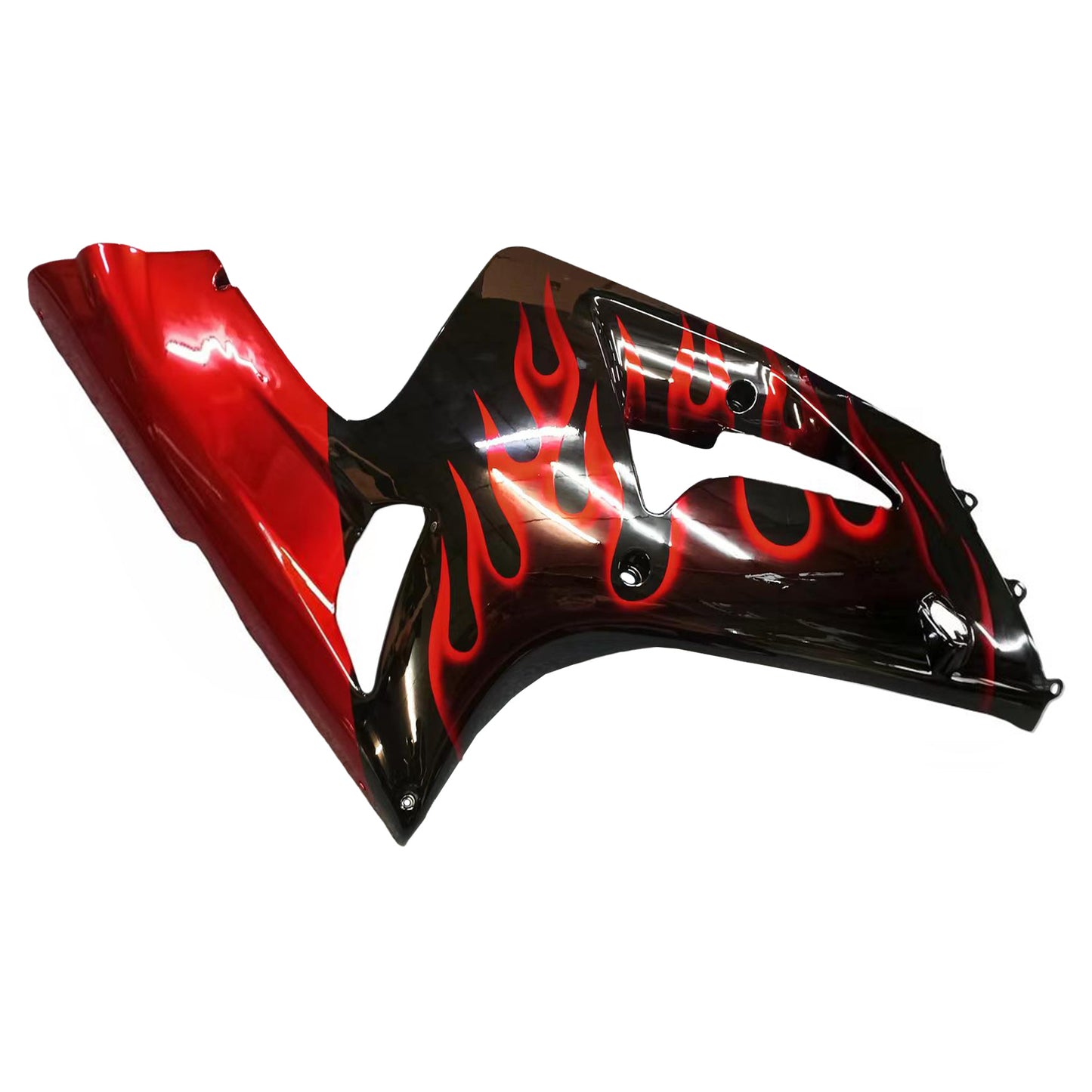 Carene 2003-2004 Kawasaki ZX6R 636 Black & Red Flame ZX6R Generico