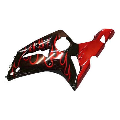 Carene 2003-2004 Kawasaki ZX6R 636 Black & Red Flame ZX6R Racing Generico