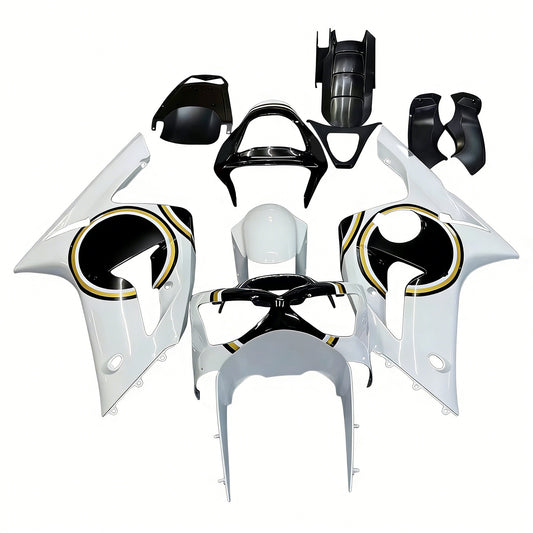 Carene 2003-2004 Kawasaki ZX6R 636 Bianco Nero Lucky Strike Generico