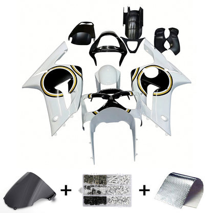 Carene 2003-2004 Kawasaki ZX6R 636 Bianco Nero Lucky Strike Generico