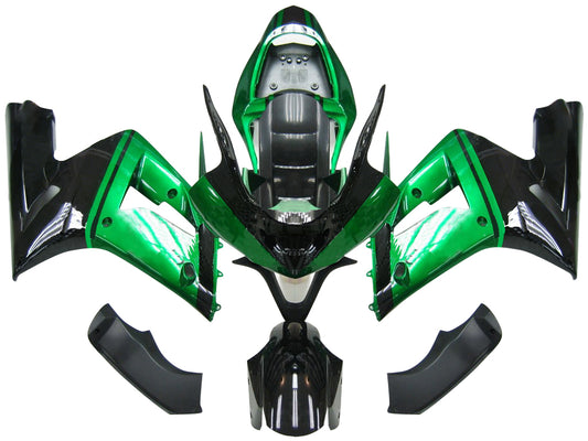Carene 2003-2004 Kawasaki ZX6R 636 Verde Nero elfo Racing Generico