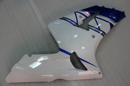 Amotopart 2003-2004 Kawasaki ZX6R Cladding White & Blue Kit