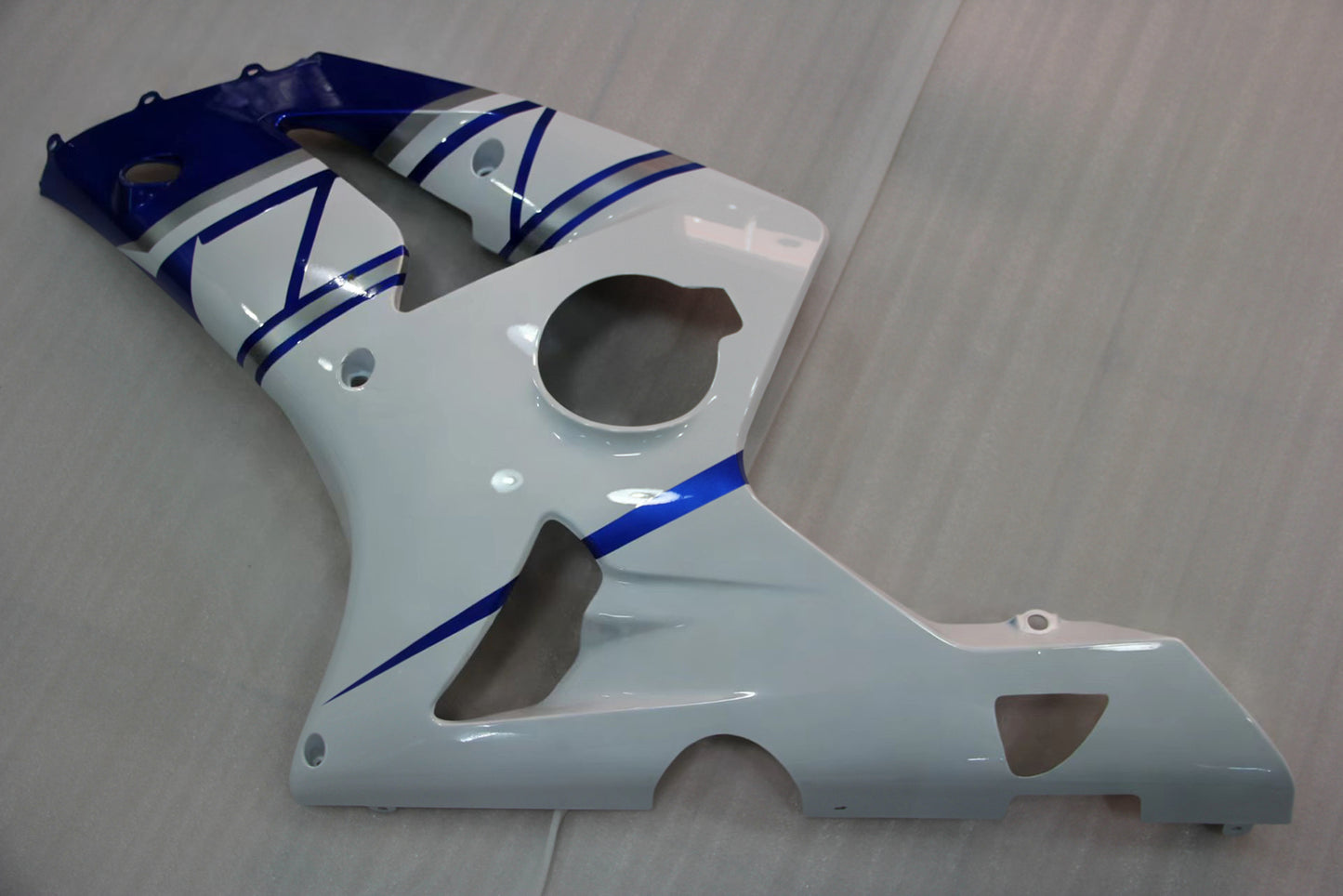 Amotopart 2003-2004 Kawasaki ZX6R Cladding White & Blue Kit