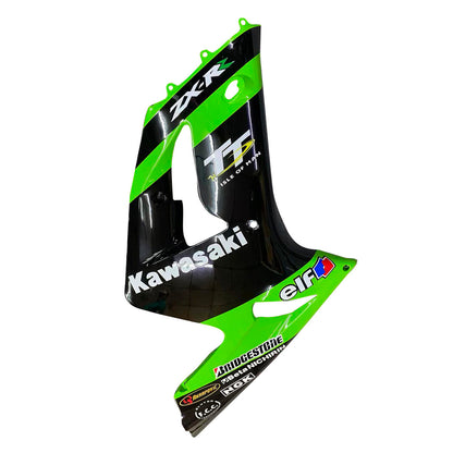 Amotopart 2003-2004 Kawasaki ZX6R Cladding Green & Black Kit