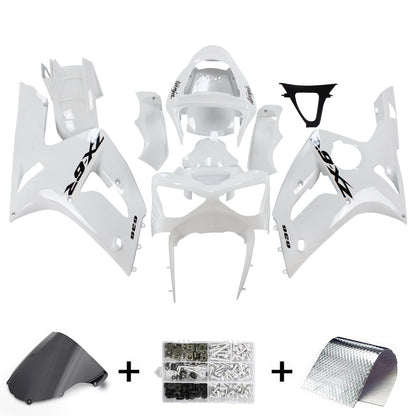 Amotopart 2003-2004 Kawasaki ZX6R 636 Wei Disguisce il kit con un logo nero