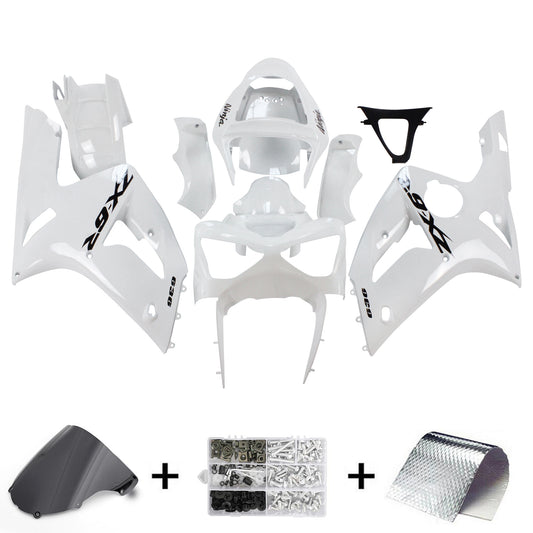 Amotopart 2003-2004 Kawasaki ZX6R 636 Wei Disguisce il kit con un logo nero