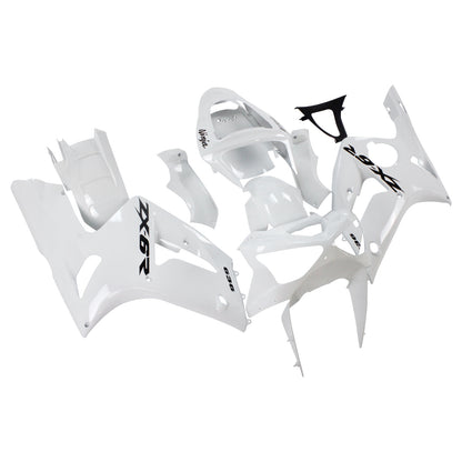 Amotopart 2003-2004 Kawasaki ZX6R 636 Wei Disguisce il kit con un logo nero