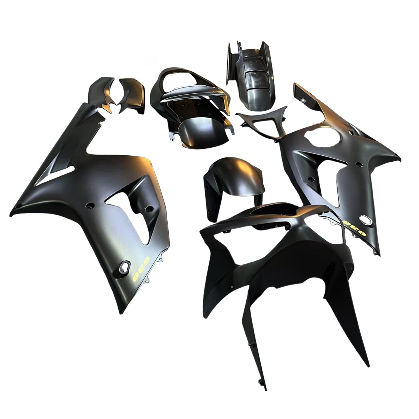 Amotopart 2003-2004 Kawasaki ZX6R 636 Kit di rivestimento nero con logo d'oro