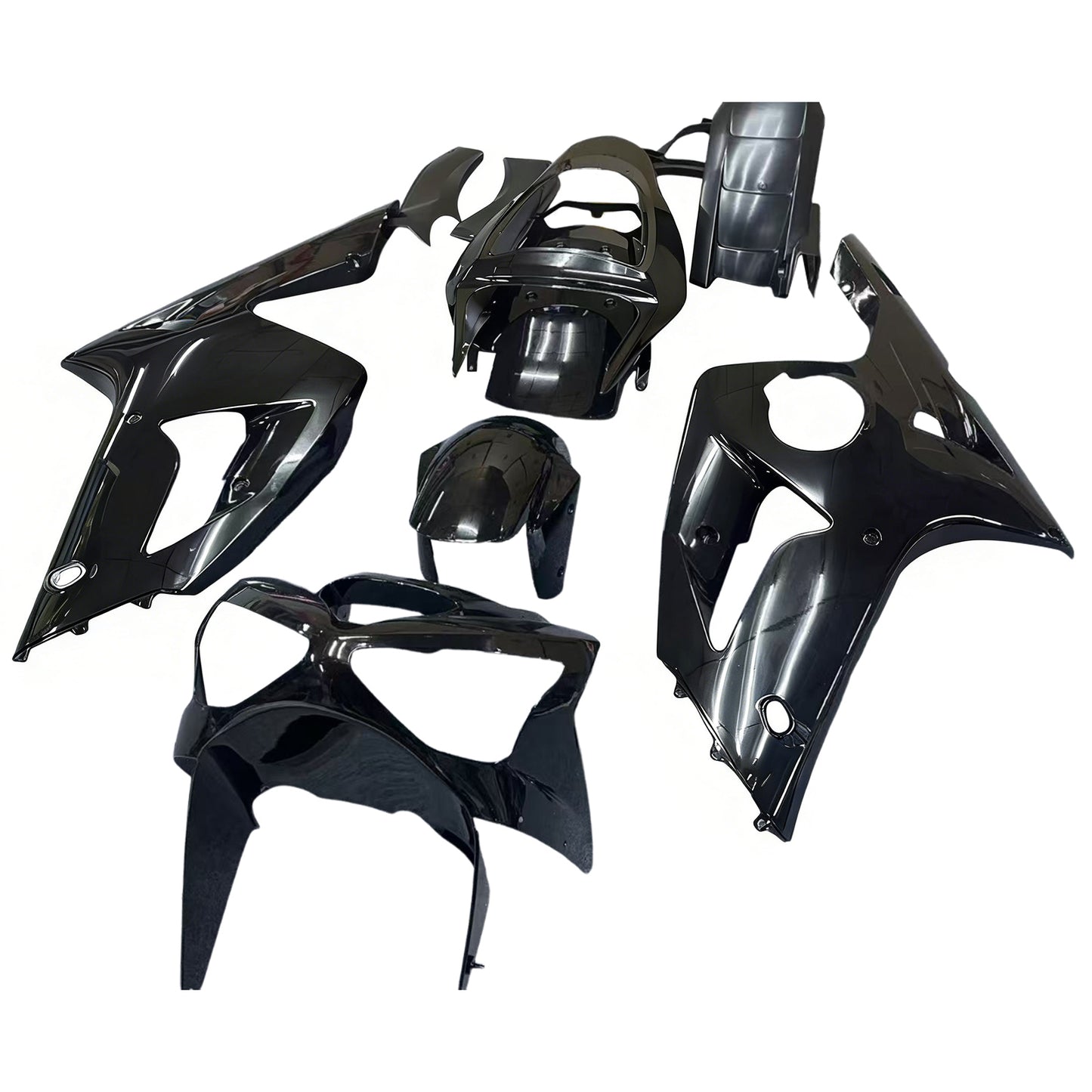 Amotopart 2003-2004 Kawasaki ZX6R 636 kit di rivestimento nero con logo rosa