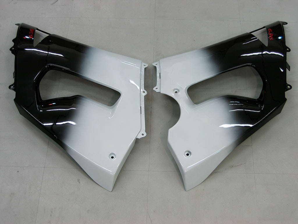 Carene 2005-2006 Kawasaki ZX6R 636 Nero Bianco West ZX6R Racing Generico