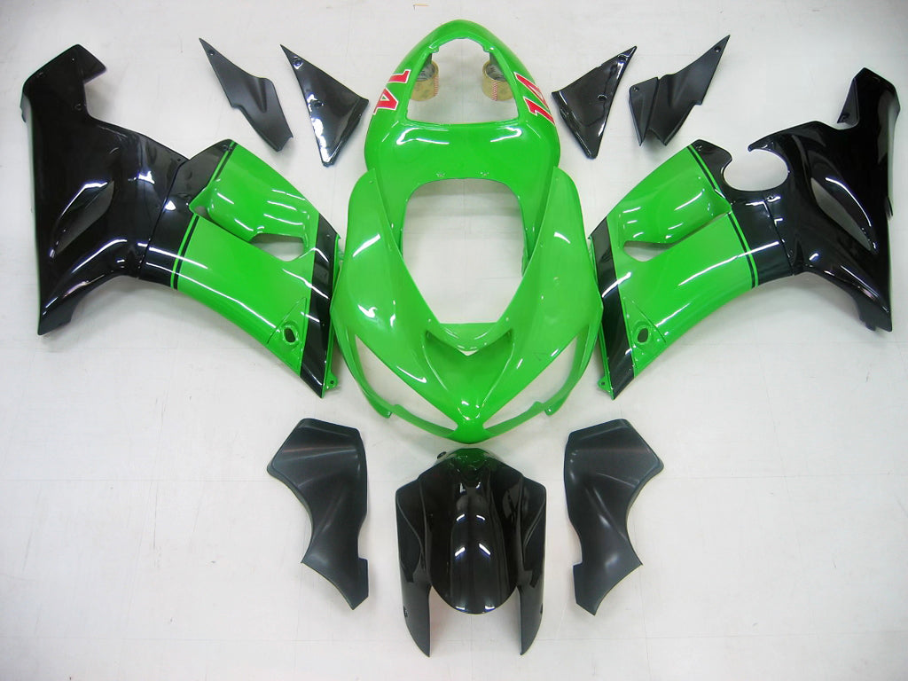 Carene 2005-2006 Kawasaki ZX6R 636 Verde Nero No.14 ZX6R Racing Generico