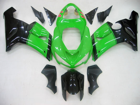 Carene 2005-2006 Kawasaki ZX6R 636 Verde Nero No.14 ZX6R Racing Generico
