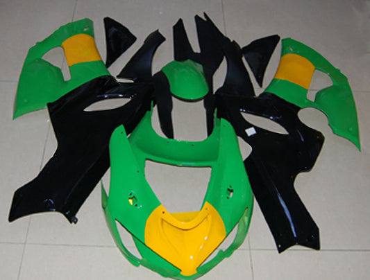 Amotopart 2005-2006 Kawasaki ZX6R Cladding Multi-Green Kit